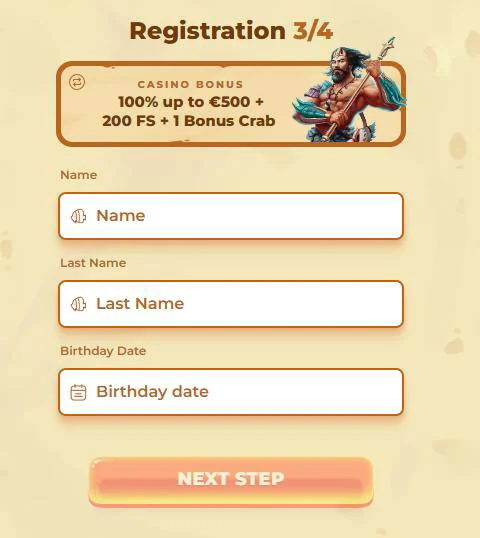 Registration form 2 posido casino