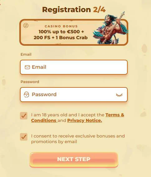 Registration form 3 posido casino