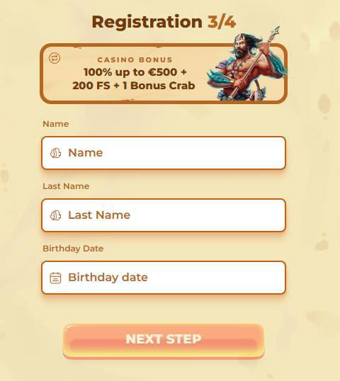 Registračný formulár 2 posido casino